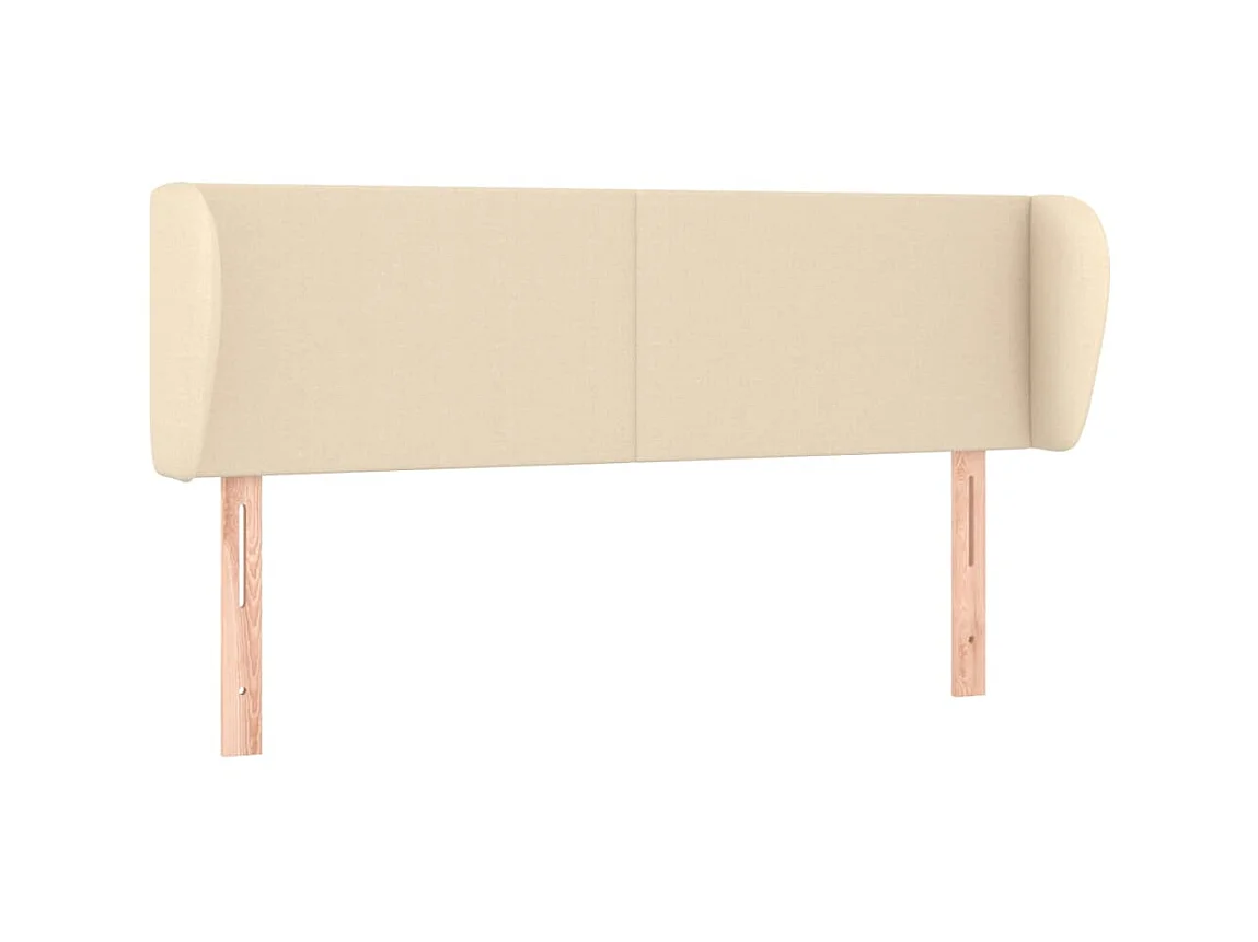 Tête de lit avec oreilles Crème 147x23x78/88 cm Tissu POI38520 BonneVie Meuble
