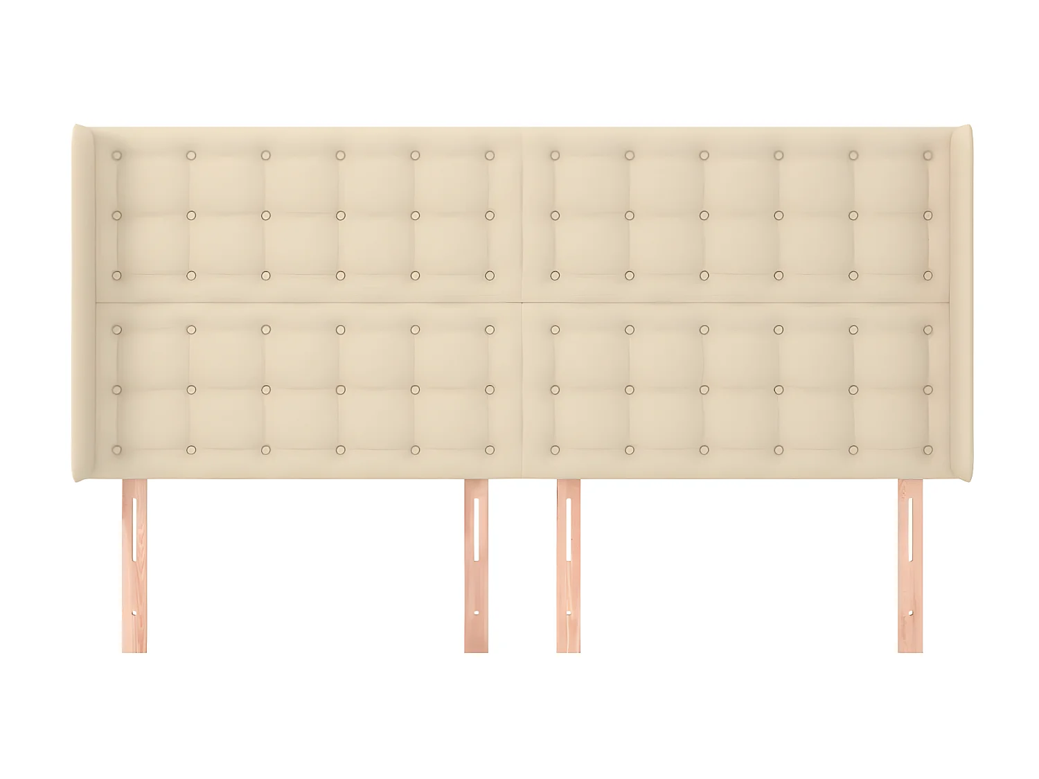 Tête de lit avec oreilles Crème 163x16x118,128 cm Tissu LKC83644 BonneVie Meuble