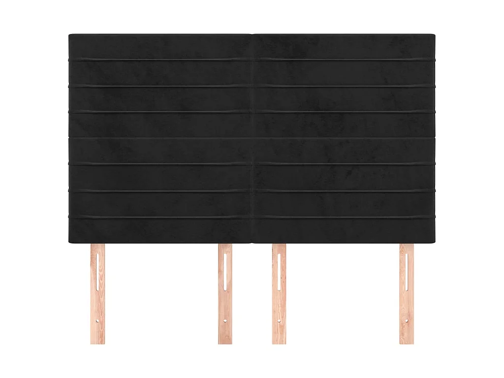 Kopfteil,Bettkopfteile 4 Stk. Schwarz 72x5x78/88 cm Samt -gkd396134