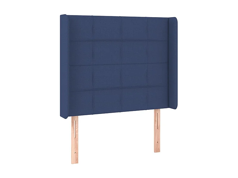 Tête de lit avec oreilles Bleu 103x16x118/128 cm Tissu POI18223 BonneVie Meuble