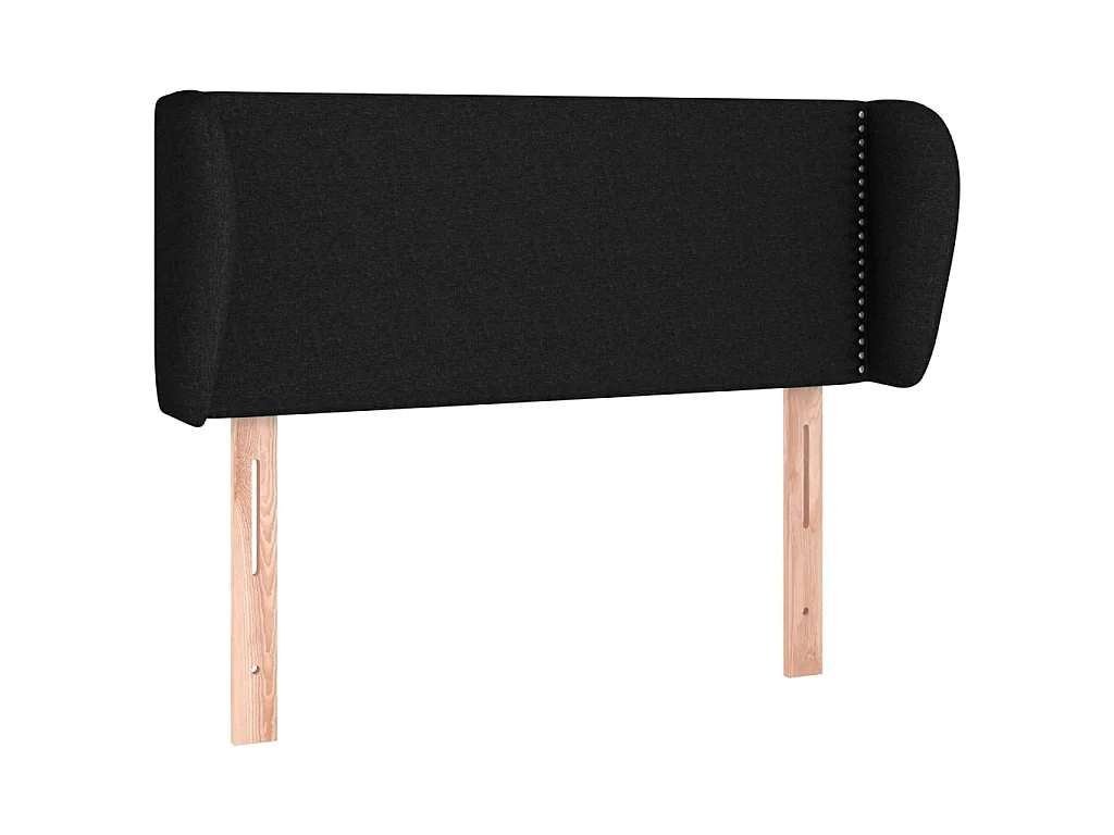 Tête de lit avec oreilles Noir 103x23x78/88 cm Tissu POI43604 BonneVie Meuble