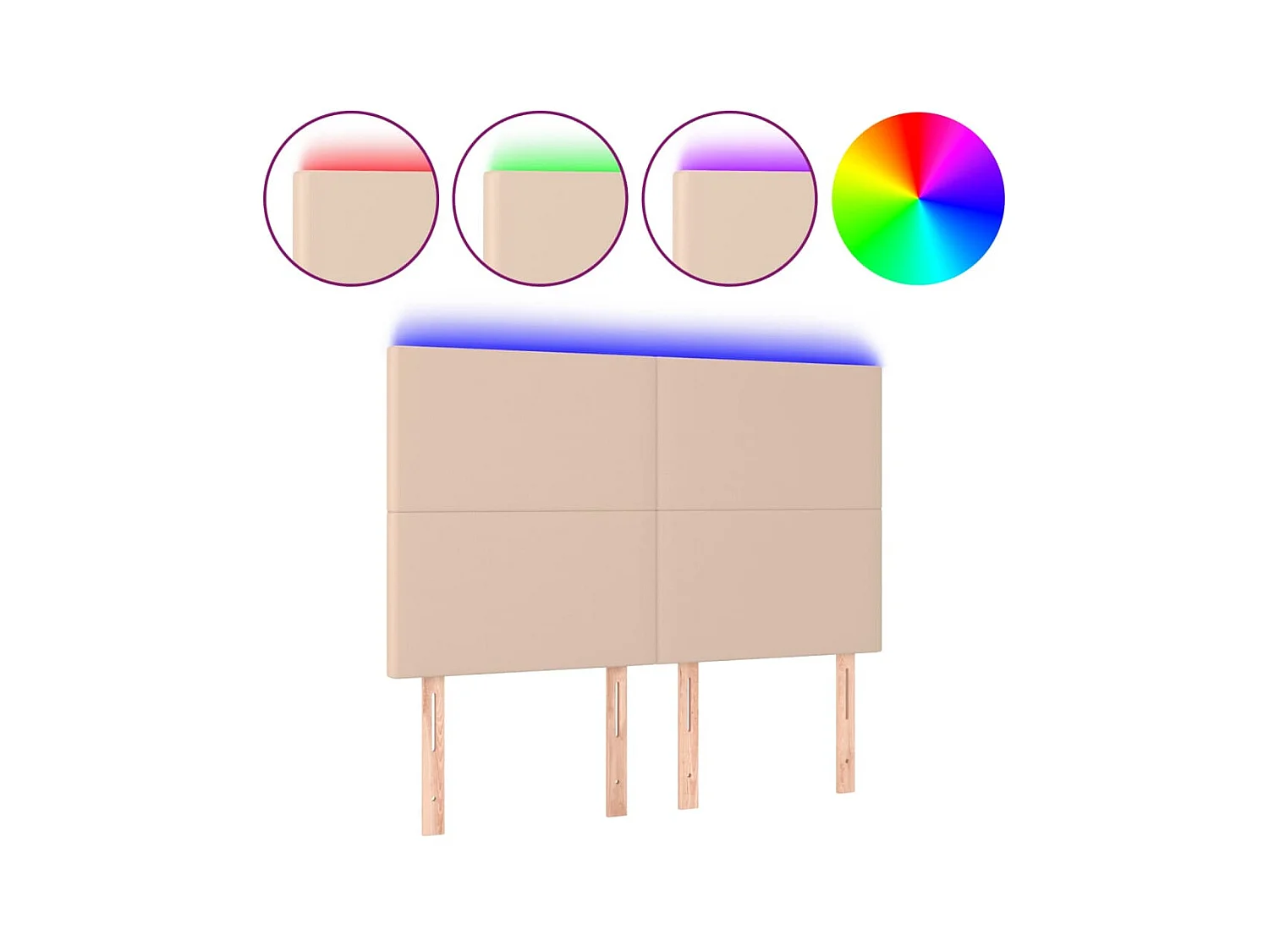 Tête de lit à LED Cappuccino 144x5x118/128 cm Similicuir POI59495 BonneVie Meuble
