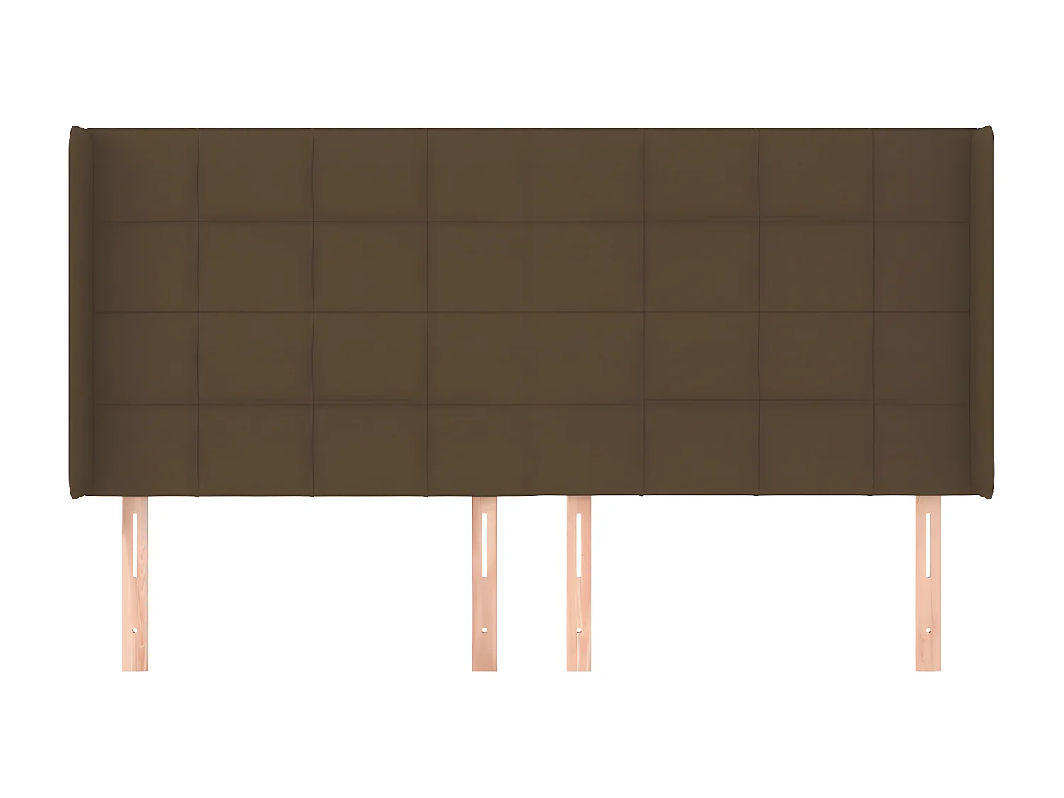 Cabeceira cama c/ abas tecido 163x16x118/128 cm castanho-escuro PT462455