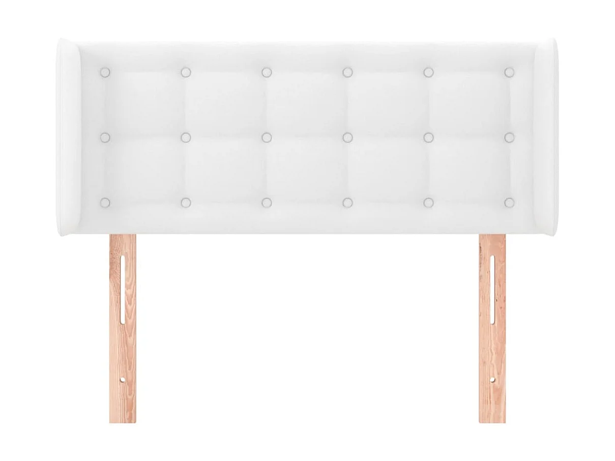 Tête de lit avec oreilles Blanc 93x16x78/88 cm Similicuir POI75305 BonneVie Meuble