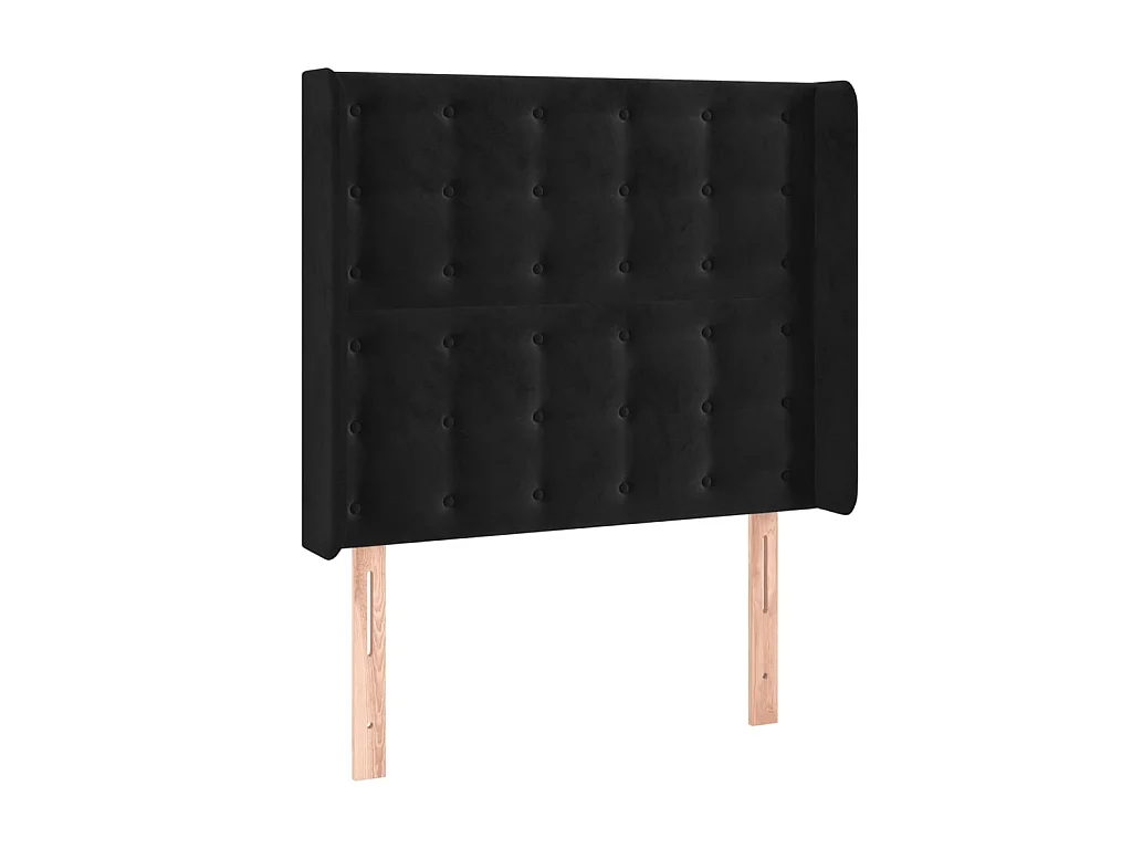 Tête de lit avec oreilles Noir 93x16x118,128 cm Velours LKC24242 BonneVie Meuble