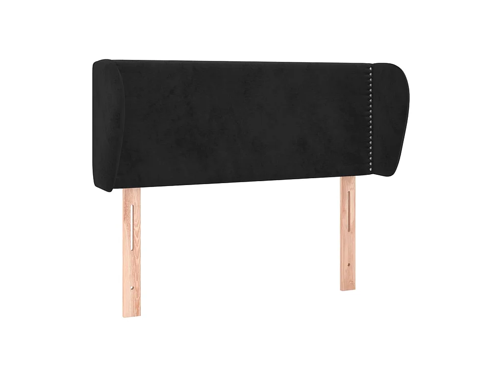 Tête de lit avec oreilles Noir 83x23x78/88 cm Velours POI95188 BonneVie Meuble