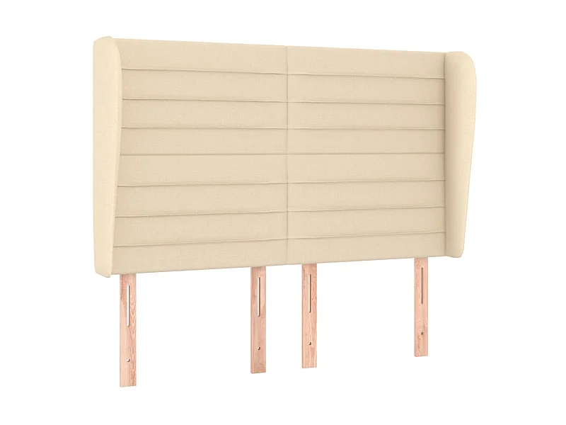 Kopfteil,Bettkopfteil mit Ohren Creme 147x23x118/128 cm Stoff -gkd886301