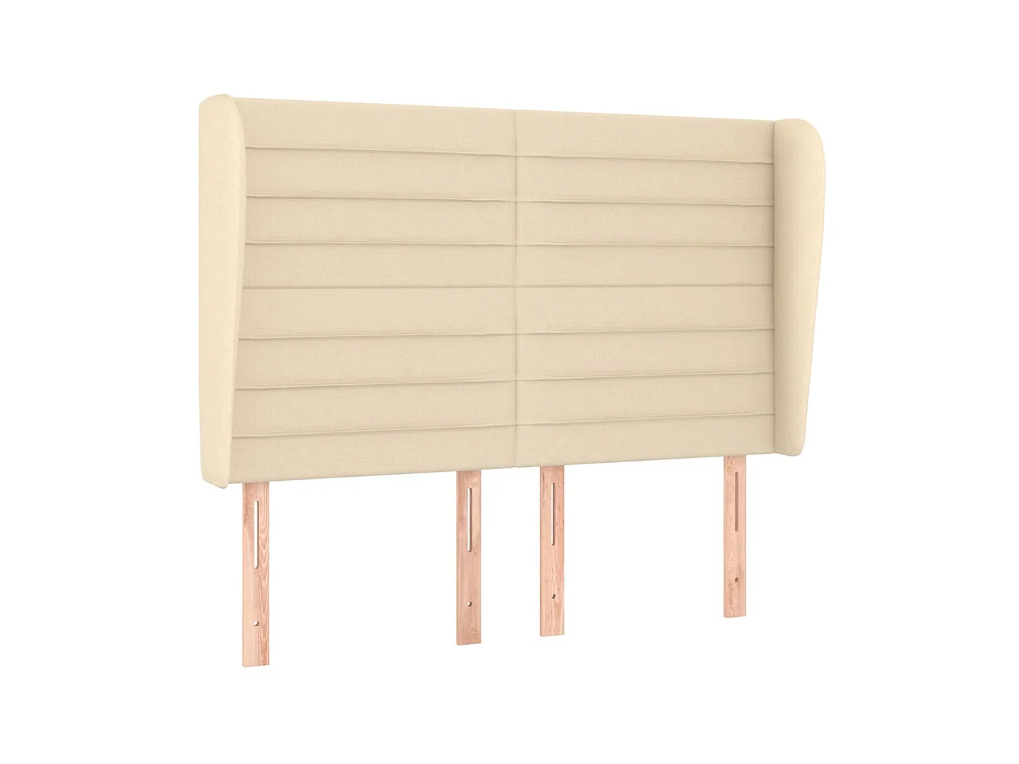 Tête de lit avec oreilles Crème 147x23x118/128 cm Tissu POI17815 BonneVie Meuble