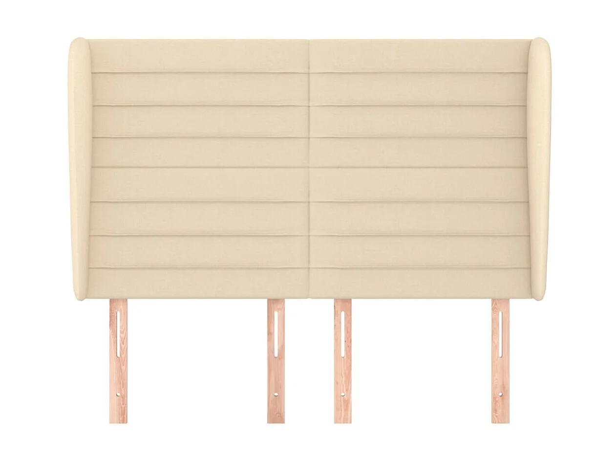 Tête de lit avec oreilles Crème 147x23x118/128 cm Tissu POI17815 BonneVie Meuble