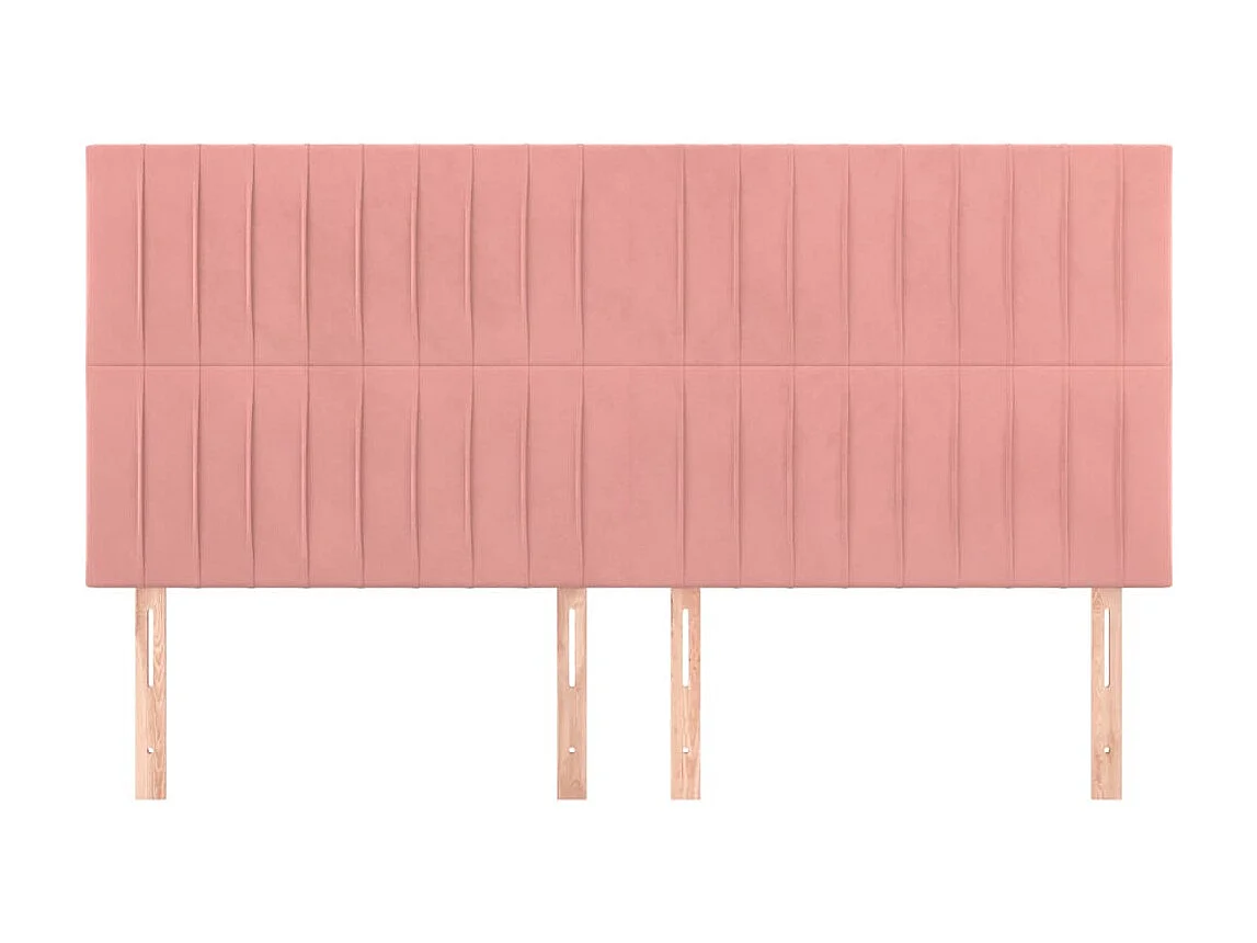 Cabeceira de cama 4 pcs veludo 100x5x78/88 cm rosa PT228975