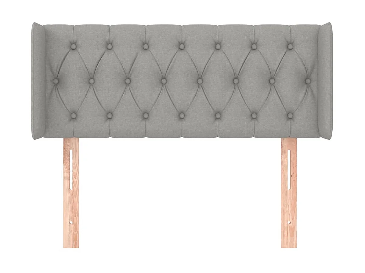 Tête de lit avec oreilles Gris clair 93x16x78/88 cm Tissu POI71145 BonneVie Meuble
