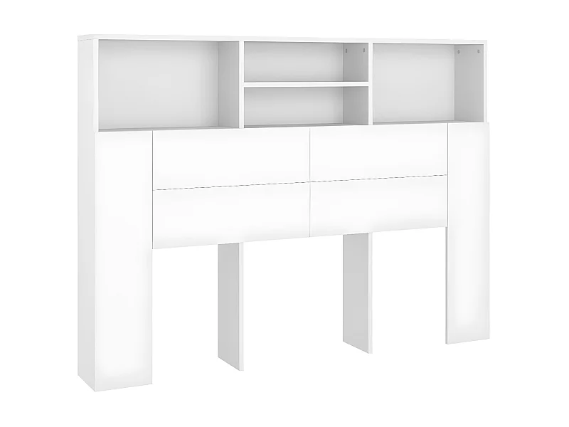 Armoire de tête de lit Blanc 140x19x103,5 cm POI76313 BonneVie Meuble