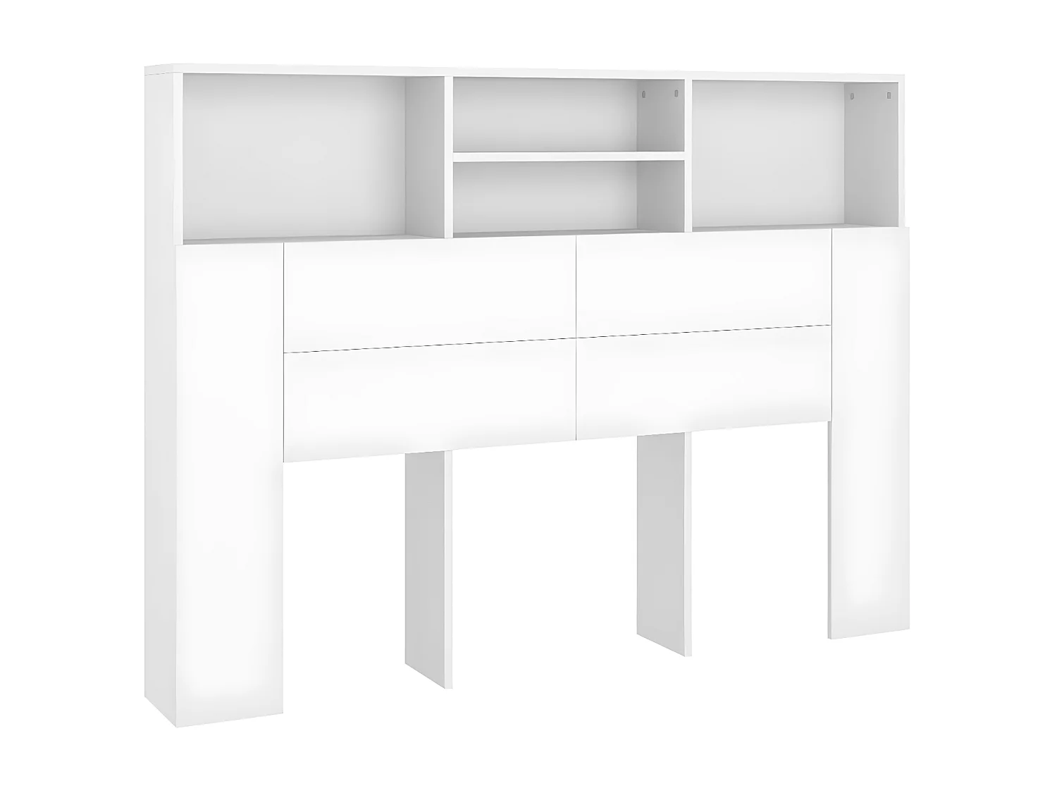 Armoire de tête de lit Blanc 140x19x103,5 cm POI76313 BonneVie Meuble