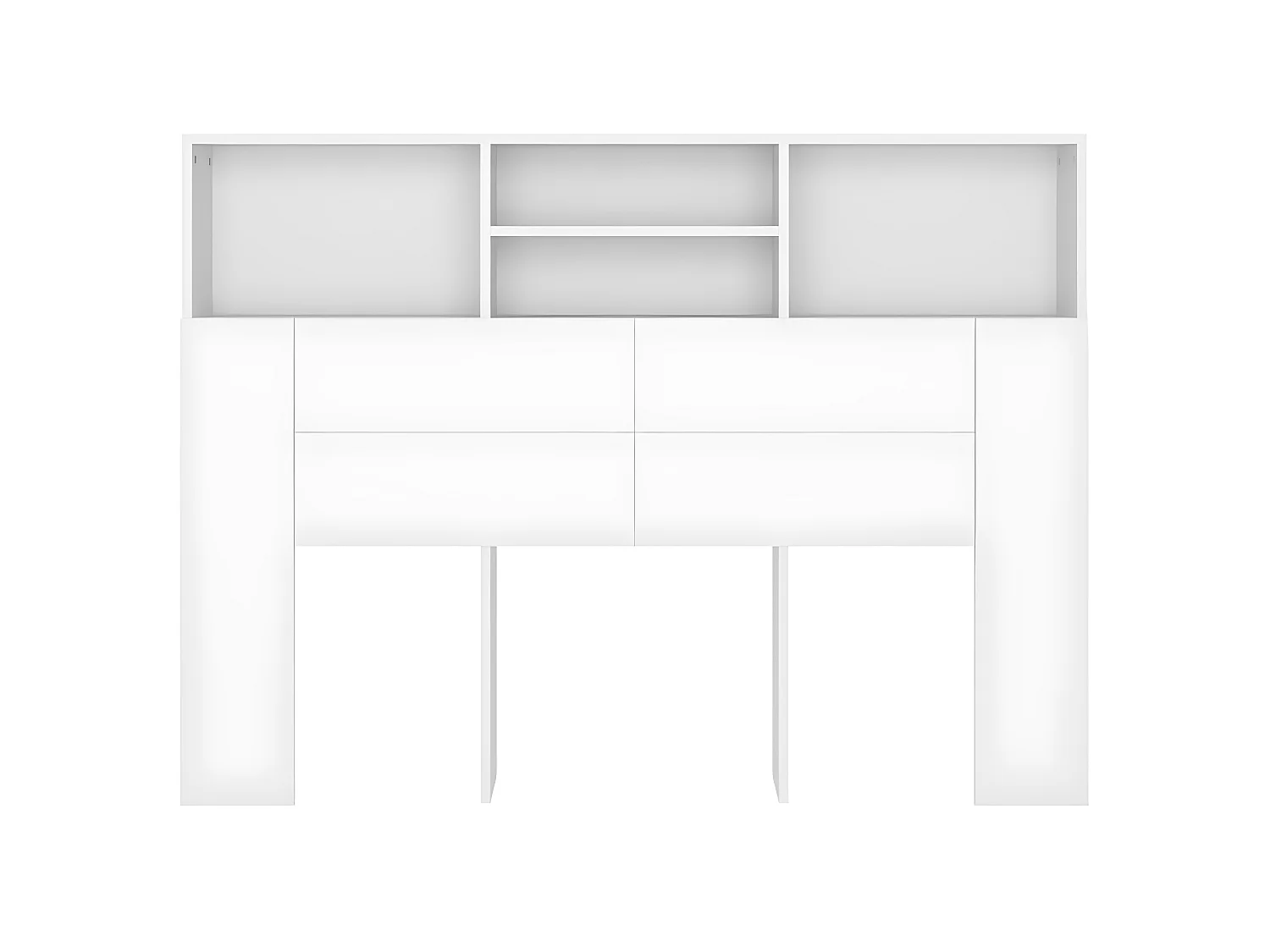 Armoire de tête de lit Blanc 140x19x103,5 cm POI76313 BonneVie Meuble