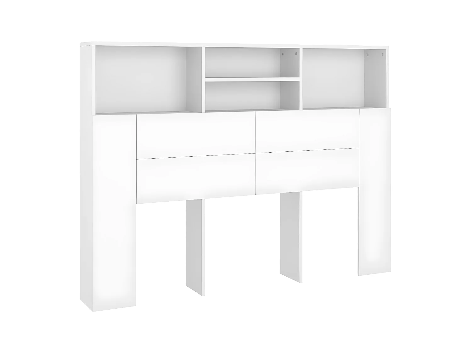 Testiera | Testata del letto con Scomparti Bianca 140x19x103,5 cm
