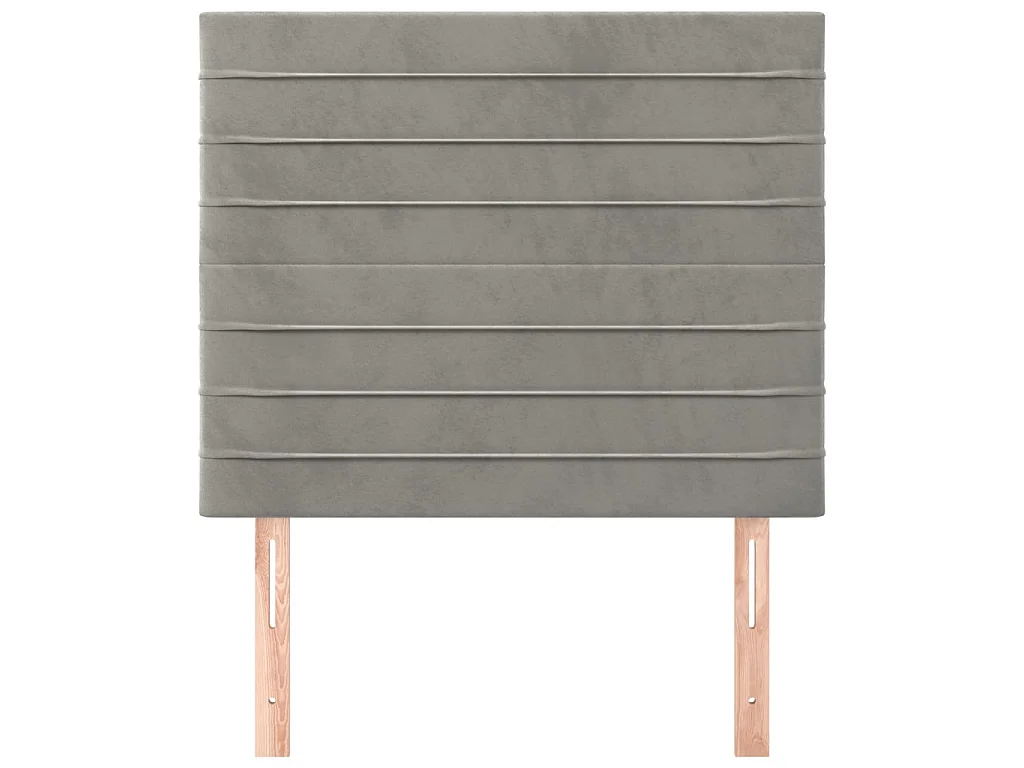 Cabeceira de cama 2 pcs veludo 100x5x78/88 cm cinzento-claro PT122568