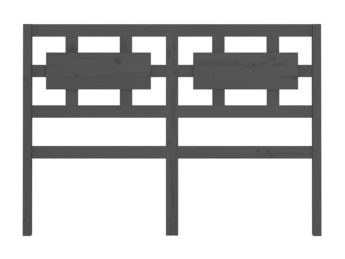 Hoofdbord 125,5x4x100 cm massief grenenhout grijs NL581397