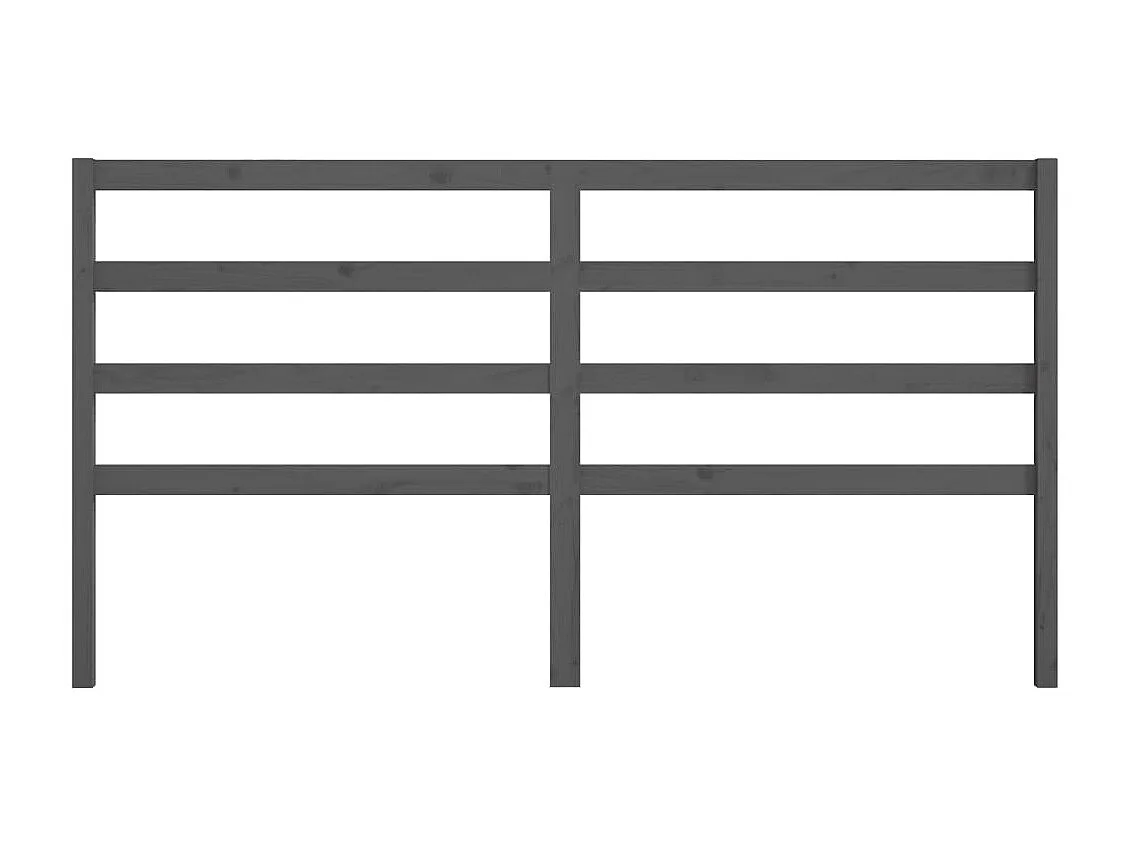 Cabecero de cama madera maciza de pino gris 206x4x100 cm ES15882