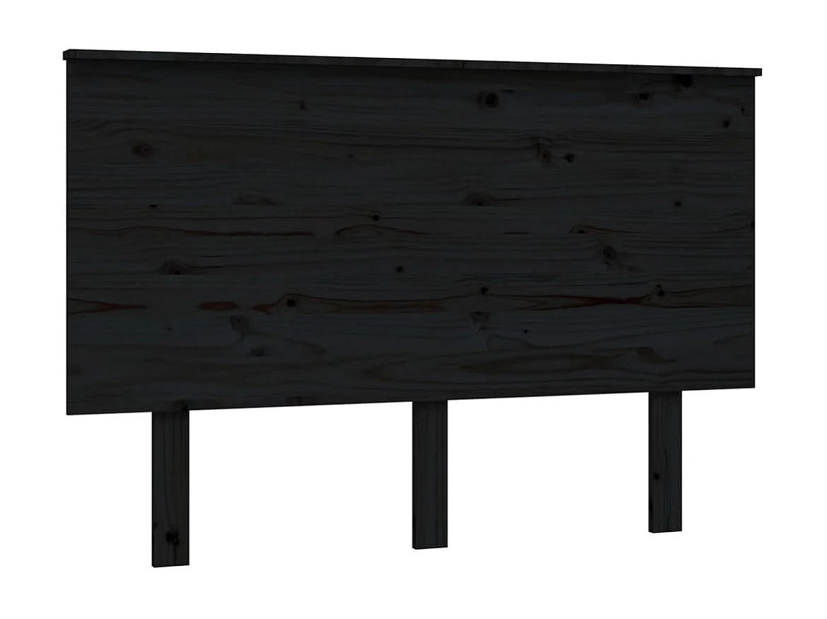 Tête de lit Noir 124x6x82,5 cm Bois massif de pin POI96312 BonneVie Meuble