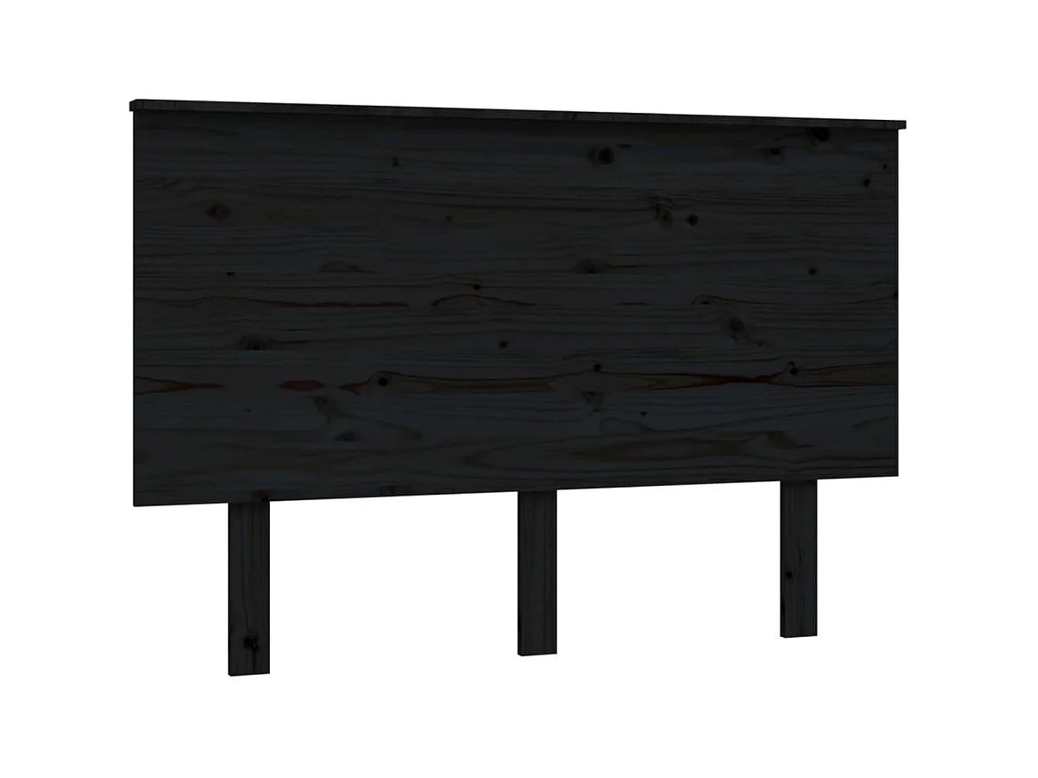 Tête de lit Noir 124x6x82,5 cm Bois massif de pin POI96312 BonneVie Meuble