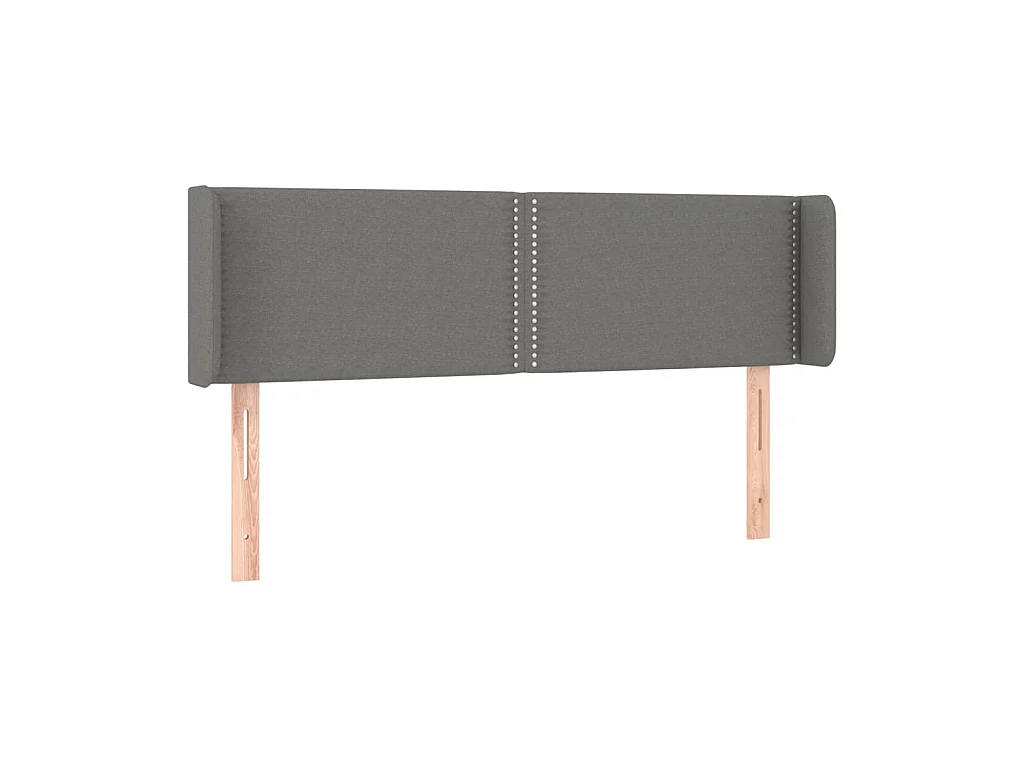 Tête de lit avec oreilles Gris foncé 147x16x78/88 cm Tissu POI44761 BonneVie Meuble