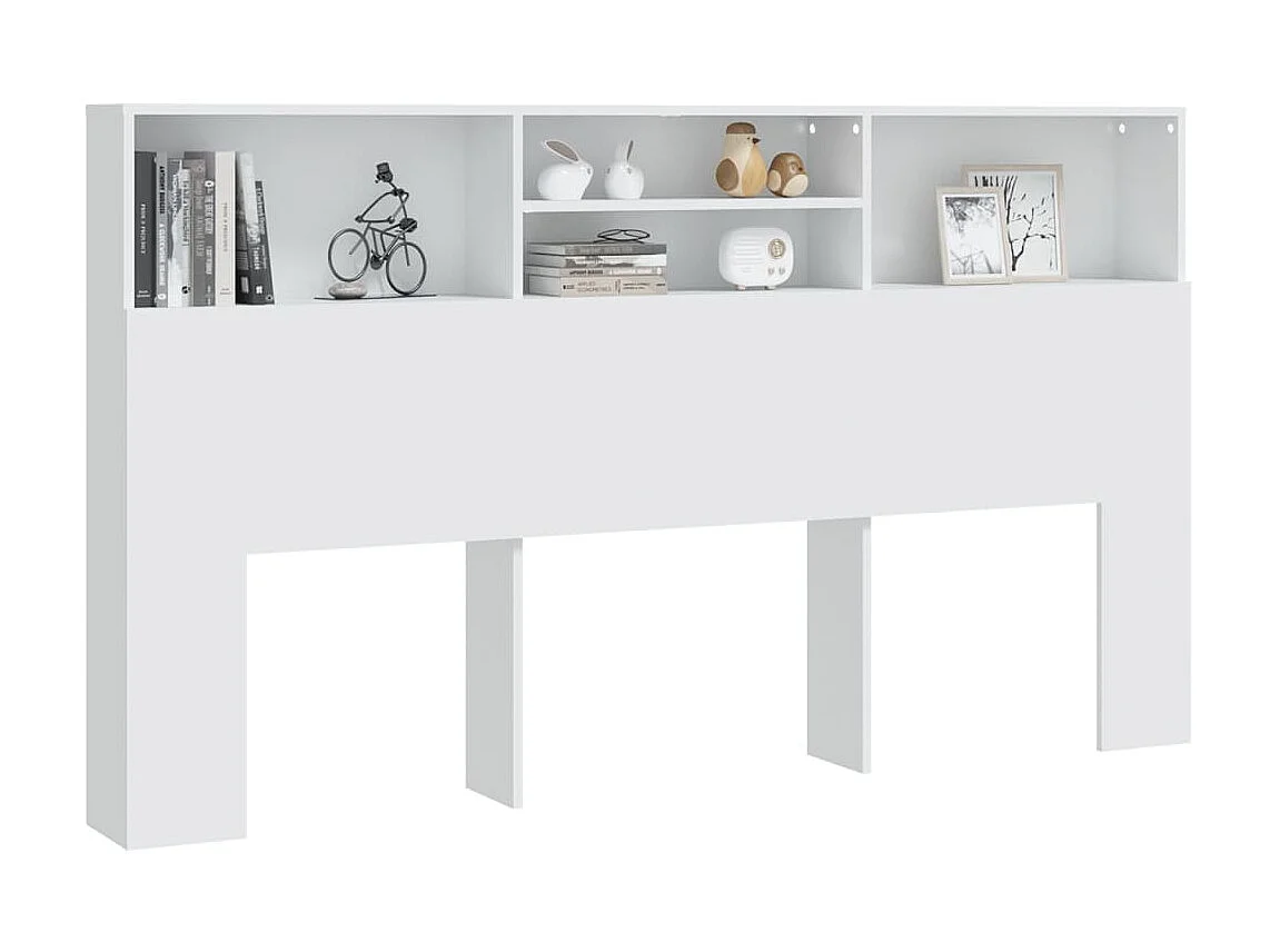 Armoire de tête de lit Blanc 180x19x103,5 cm POI45064 BonneVie Meuble