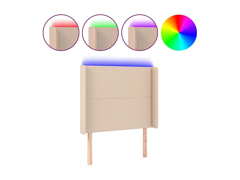 Tête de lit à LED Cappuccino 93x16x118/128 cm Similicuir POI69374 BonneVie Meuble