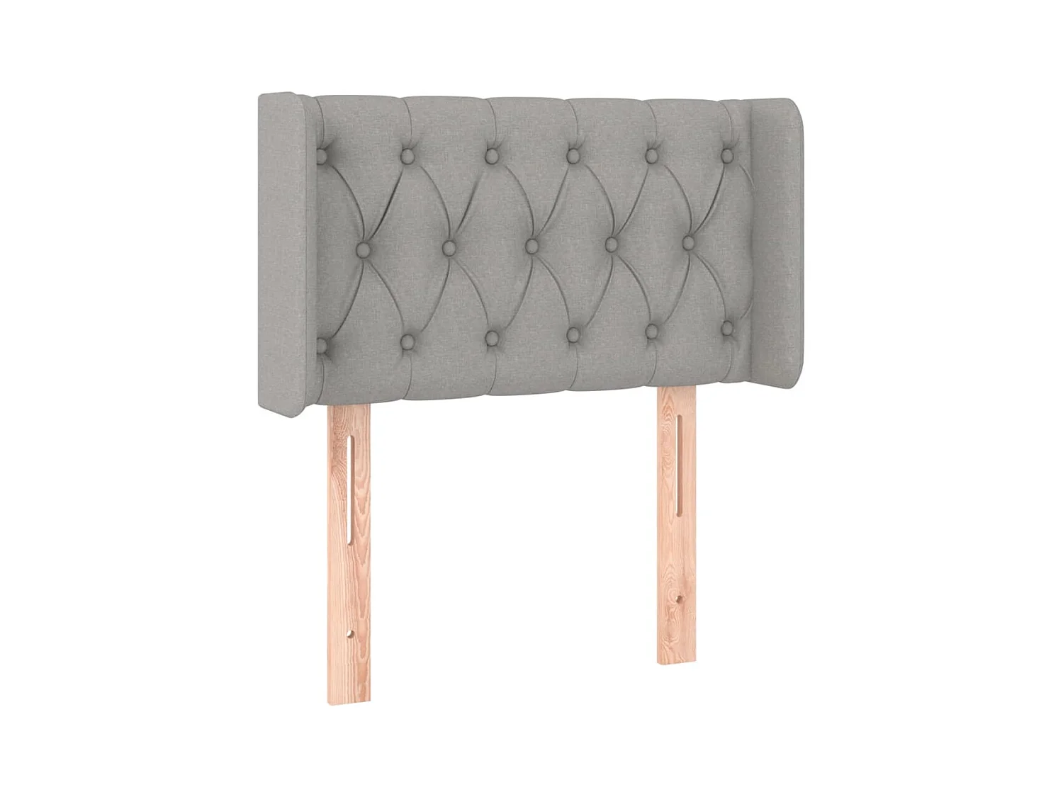Testiera | Testata del letto ad Orecchio Grigio Chiaro 83x16x78/88 cm in Tessuto
