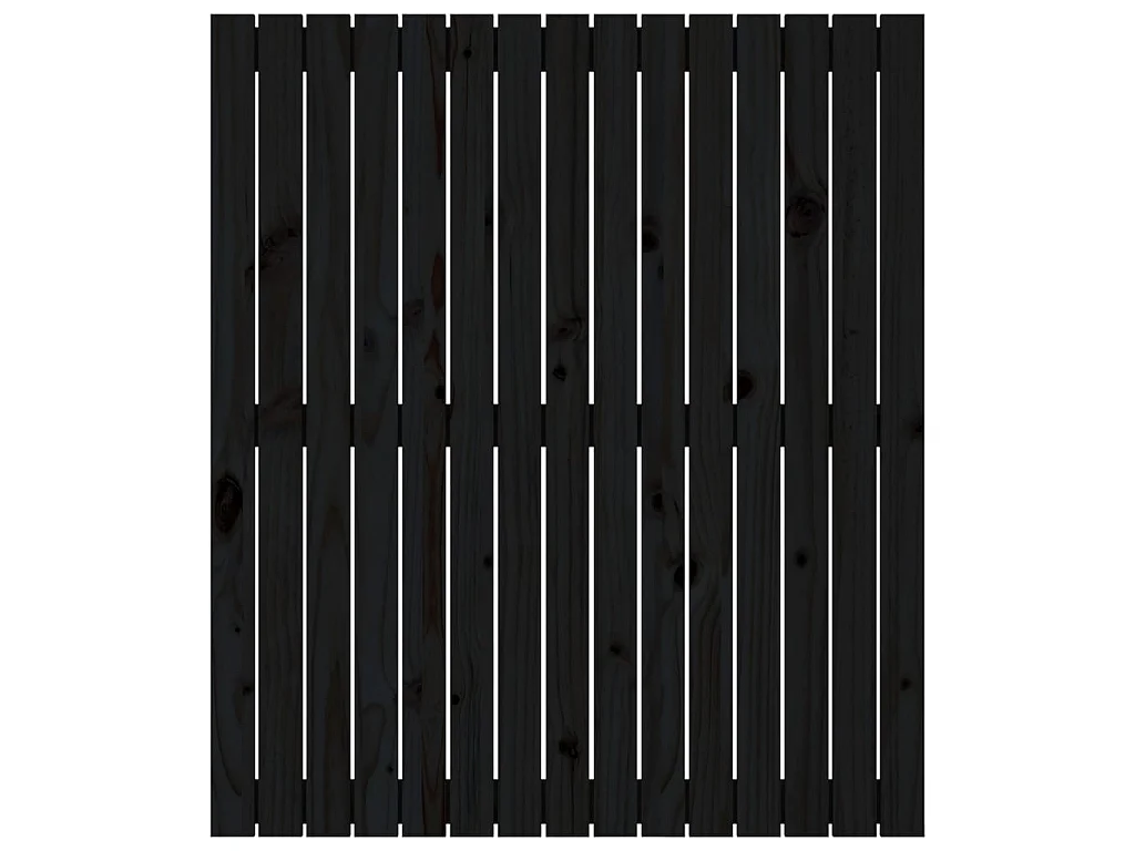 Cabeceira de parede 95,5x3x110 cm madeira de pinho maciça preto PT193334