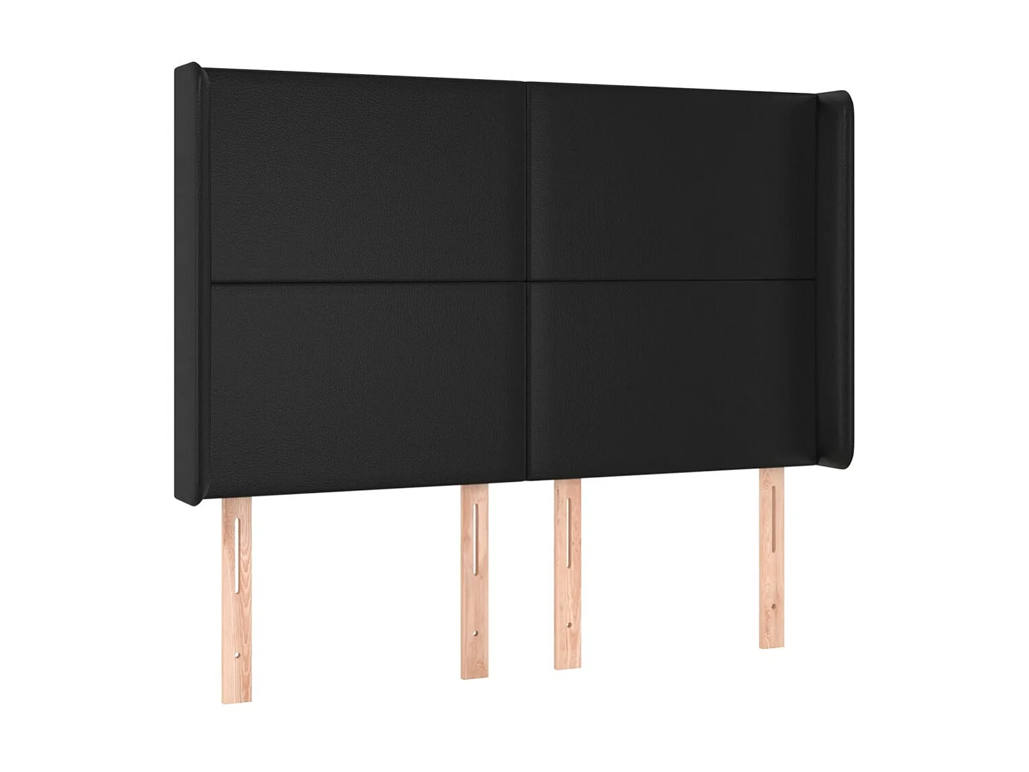 Tête de lit à LED Noir 147x16x118/128 cm Similicuir POI24659 BonneVie Meuble