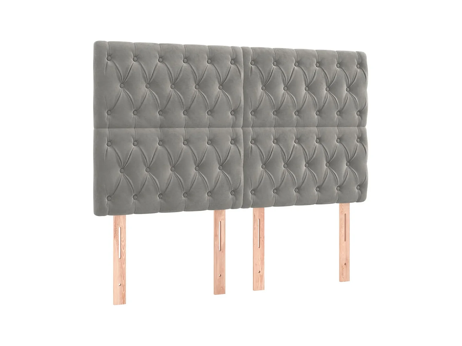 Kopfteil,Bettkopfteile 4 Stk. Hellgrau 80x7x78/88 cm Samt -gkd136941