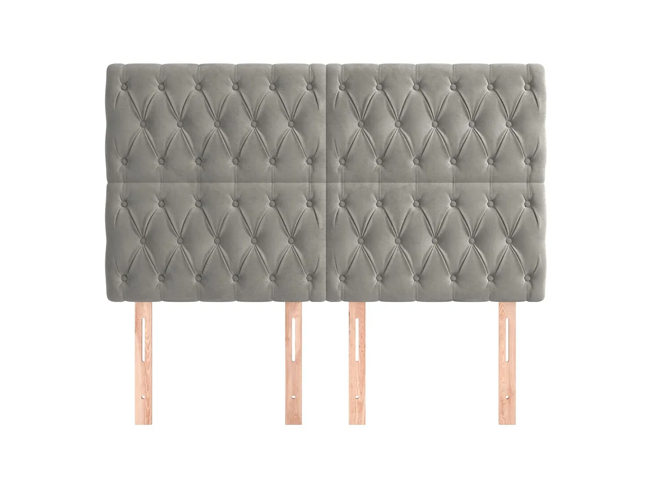 Kopfteil,Bettkopfteile 4 Stk. Hellgrau 80x7x78/88 cm Samt -gkd136941