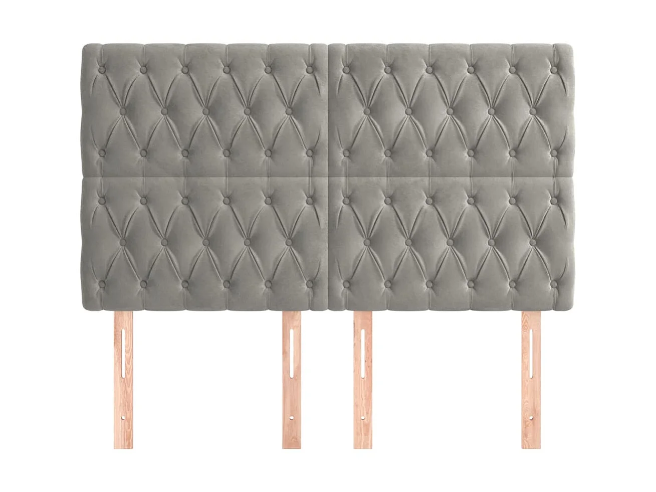 Cabeceira de cama 4 pcs tecido 80x7x78/88 cm cinzento-claro PT763440