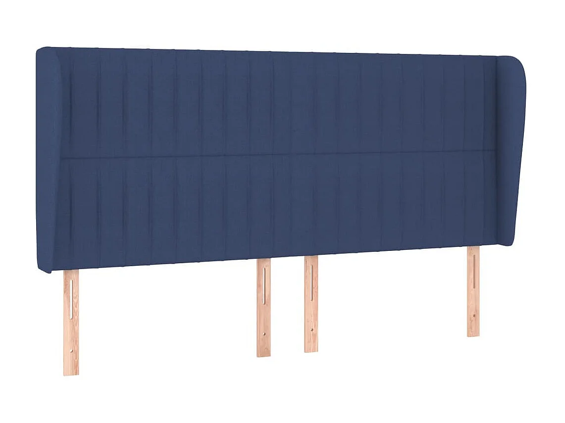 Cabeceira de cama c/ abas tecido 203x23x118/128 cm azul PT371807