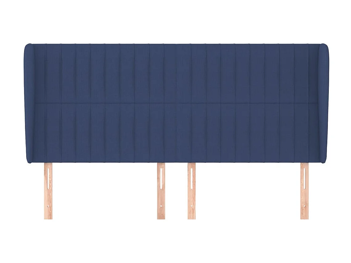 Cabeceira de cama c/ abas tecido 203x23x118/128 cm azul PT371807