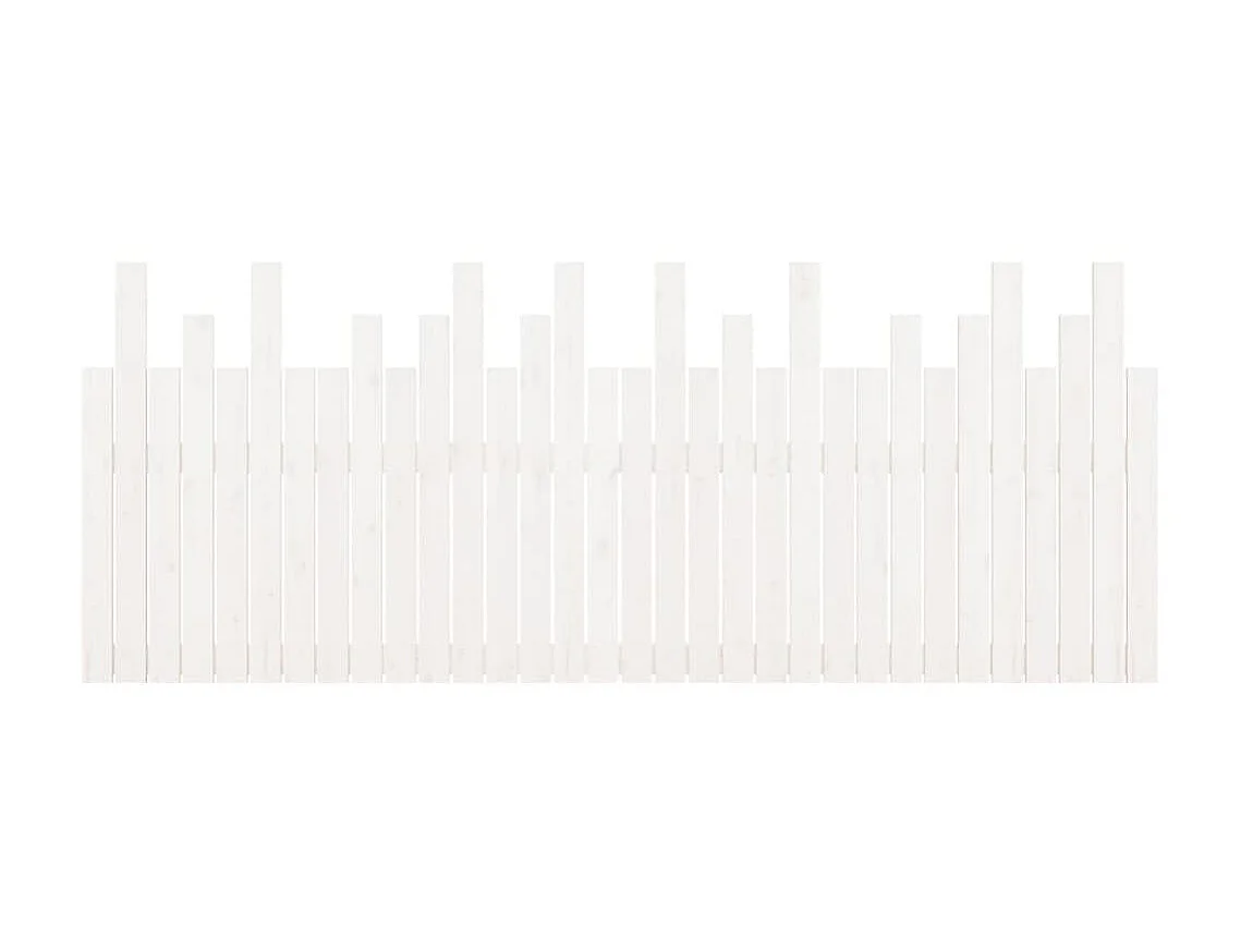 Hoofdbord wandmontage 204x3x80 cm massief grenenhout wit NL500100