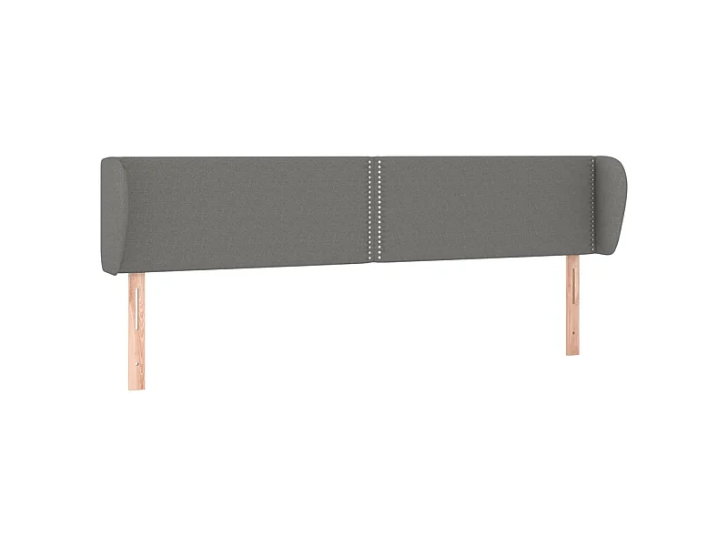 Tête de lit avec oreilles Gris foncé 203x23x78/88 cm Tissu POI43770 BonneVie Meuble