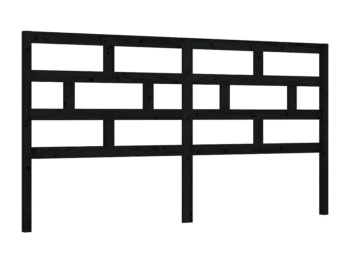 Tête de lit Noir 186x4x100 cm Bois massif de pin POI58796 BonneVie Meuble