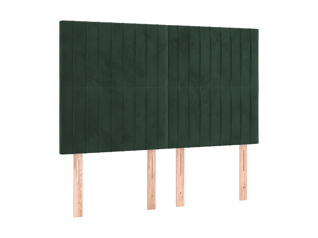 Têtes de lit 4 pcs Vert foncé 72x5x78/88 cm Velours POI84507 BonneVie Meuble