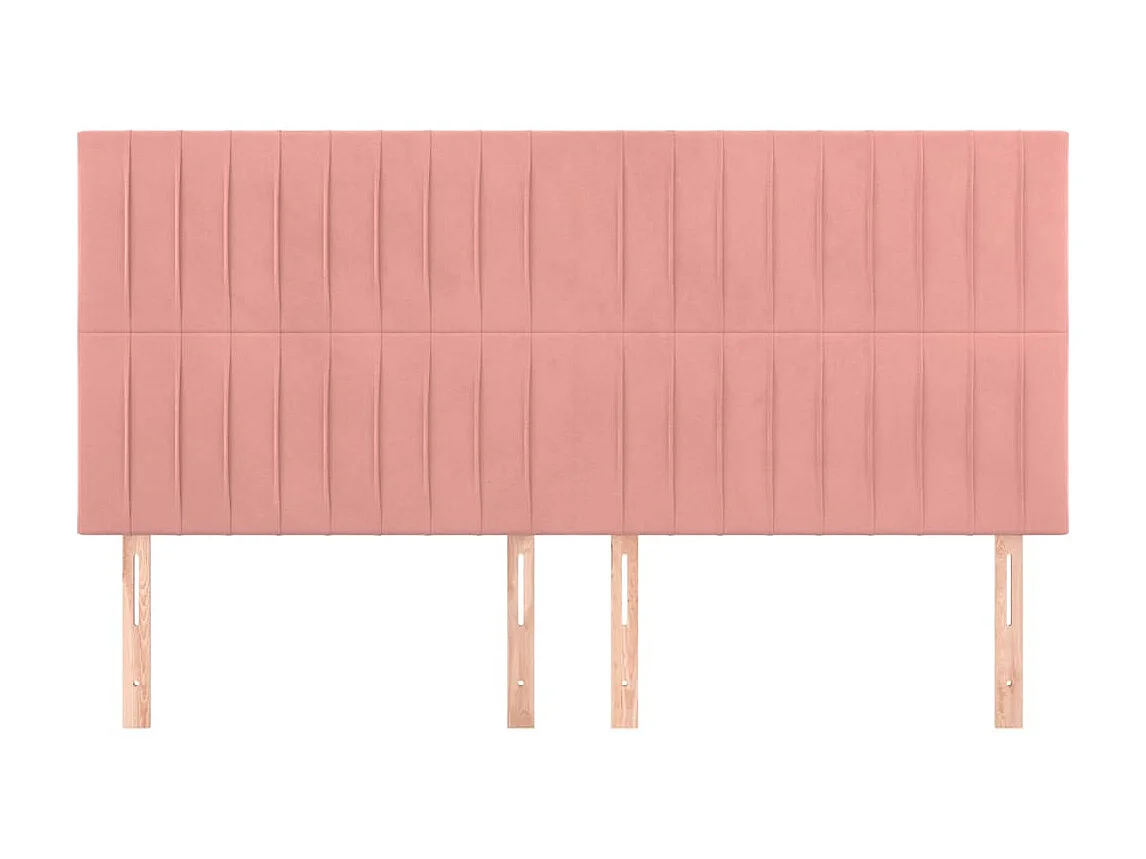 Têtes de lit 4 pcs Rose 90x5x78/88 cm Velours POI98615 BonneVie Meuble