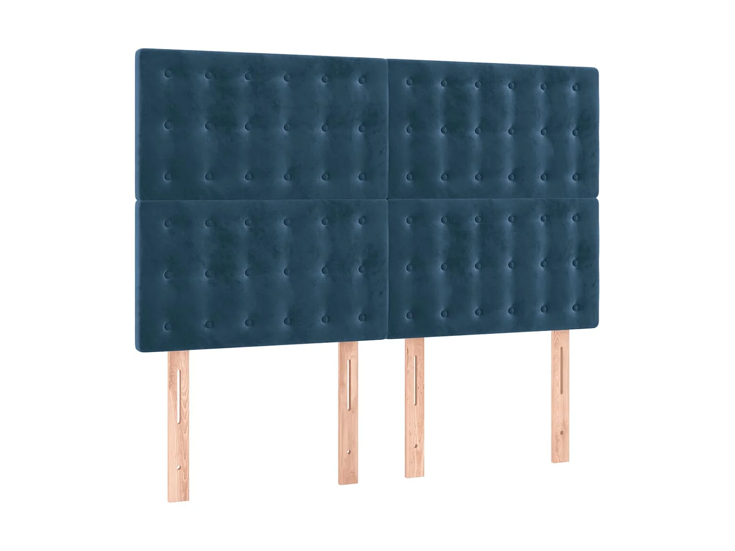 Cabeceira cama c/ luzes LED veludo 144x5x118/128cm azul-escuro PT313673