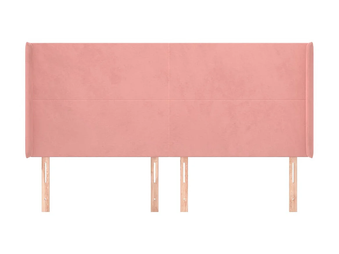 Tête de lit avec oreilles Rose 203x16x118/128 cm Velours POI64372 BonneVie Meuble