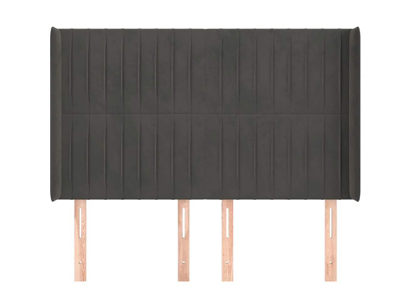 Tête de lit avec oreilles Gris foncé 147x16x118/128 cm Velours POI45997 BonneVie Meuble