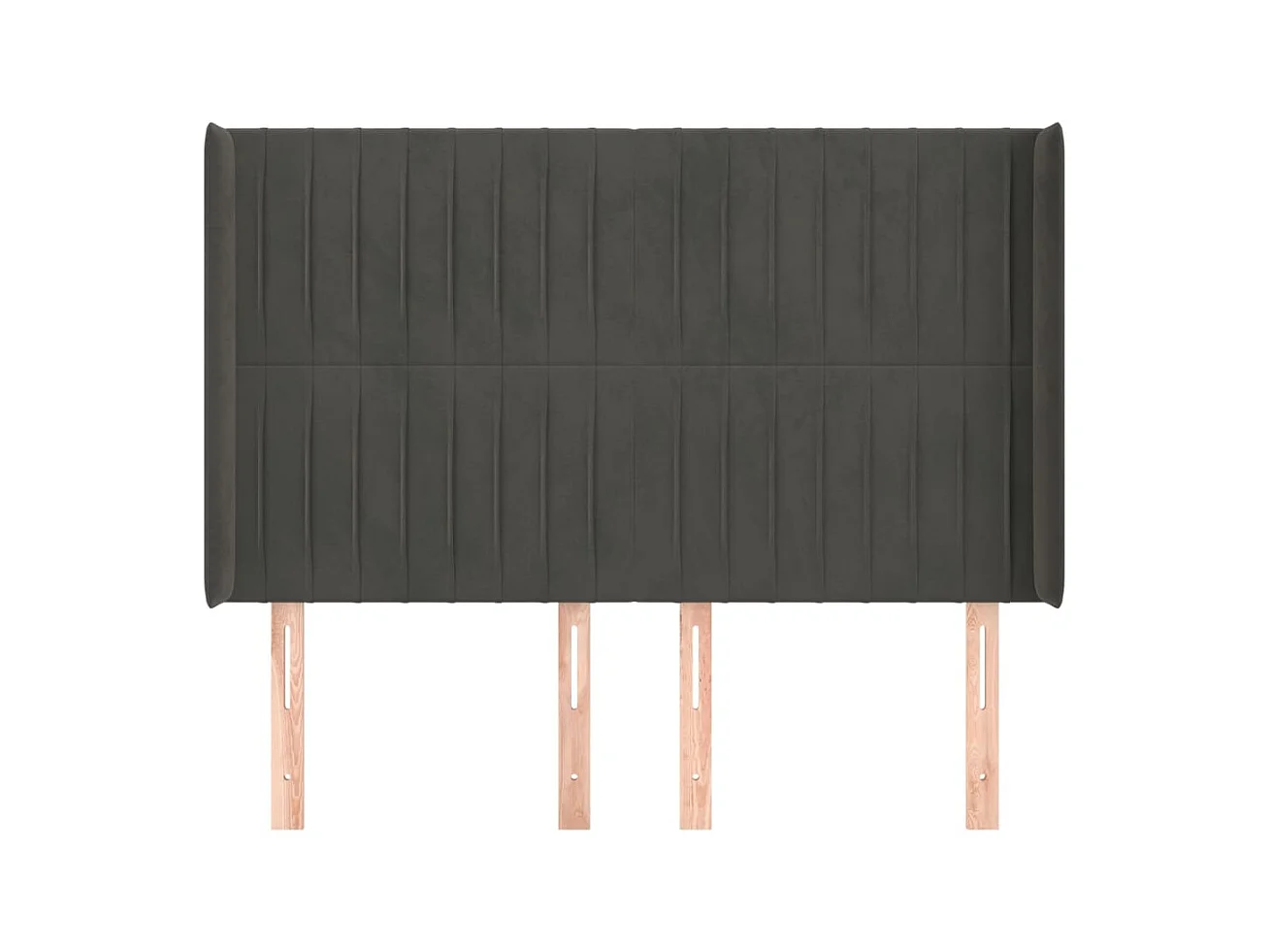 Testiera | Testata del letto ad Orecchio GrigioScuro 147x16x118/128cm in Velluto