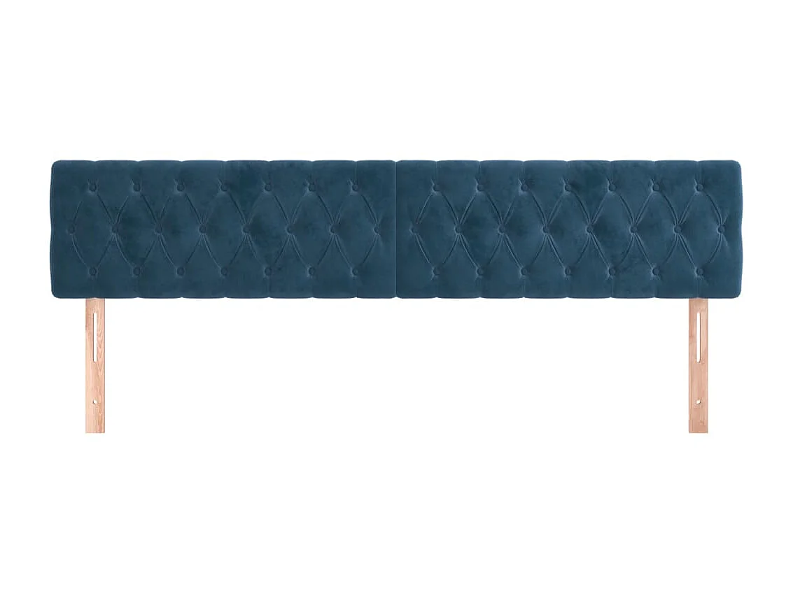Cabeceira de cama 2 pcs veludo 100x7x78/88 cm azul-escuro PT253556