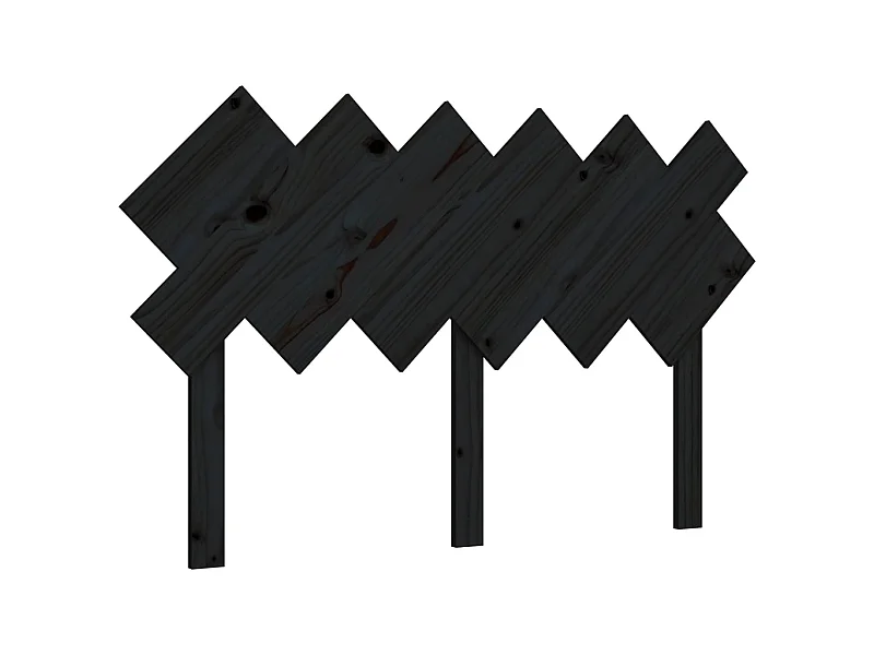 Cabeceira de cama 132x3x81 cm pinho maciço preto PT429825