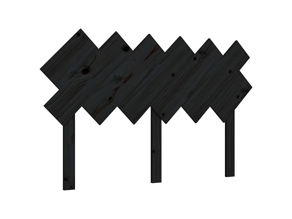 Cabeceira de cama 132x3x81 cm pinho maciço preto PT429825