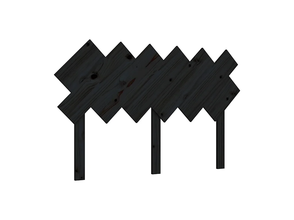 Tête de lit Noir 132x3x81 cm Bois massif de pin POI61038 BonneVie Meuble