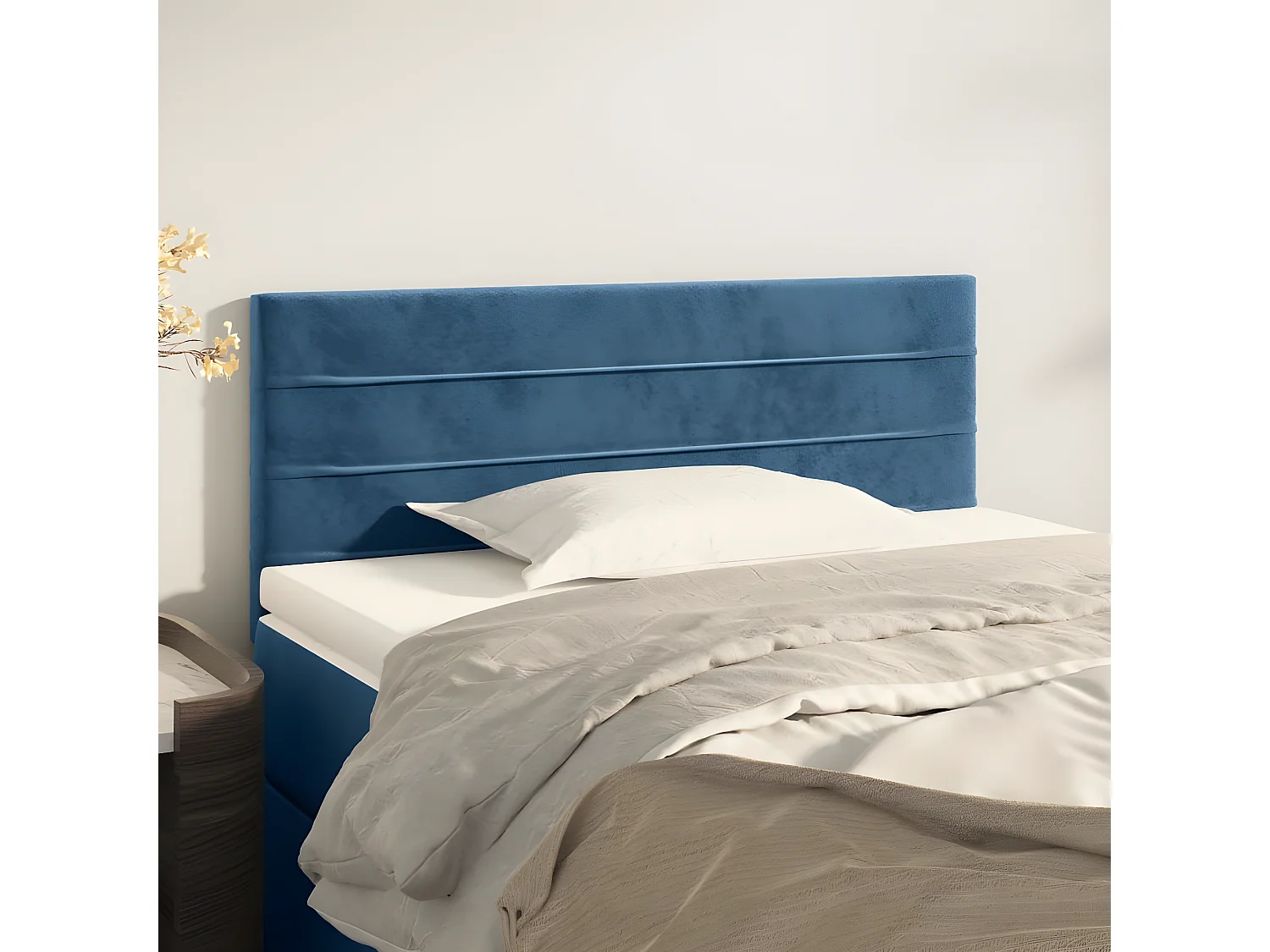 Tête de lit Bleu foncé 90x5x78/88 cm Velours POI26419 BonneVie Meuble