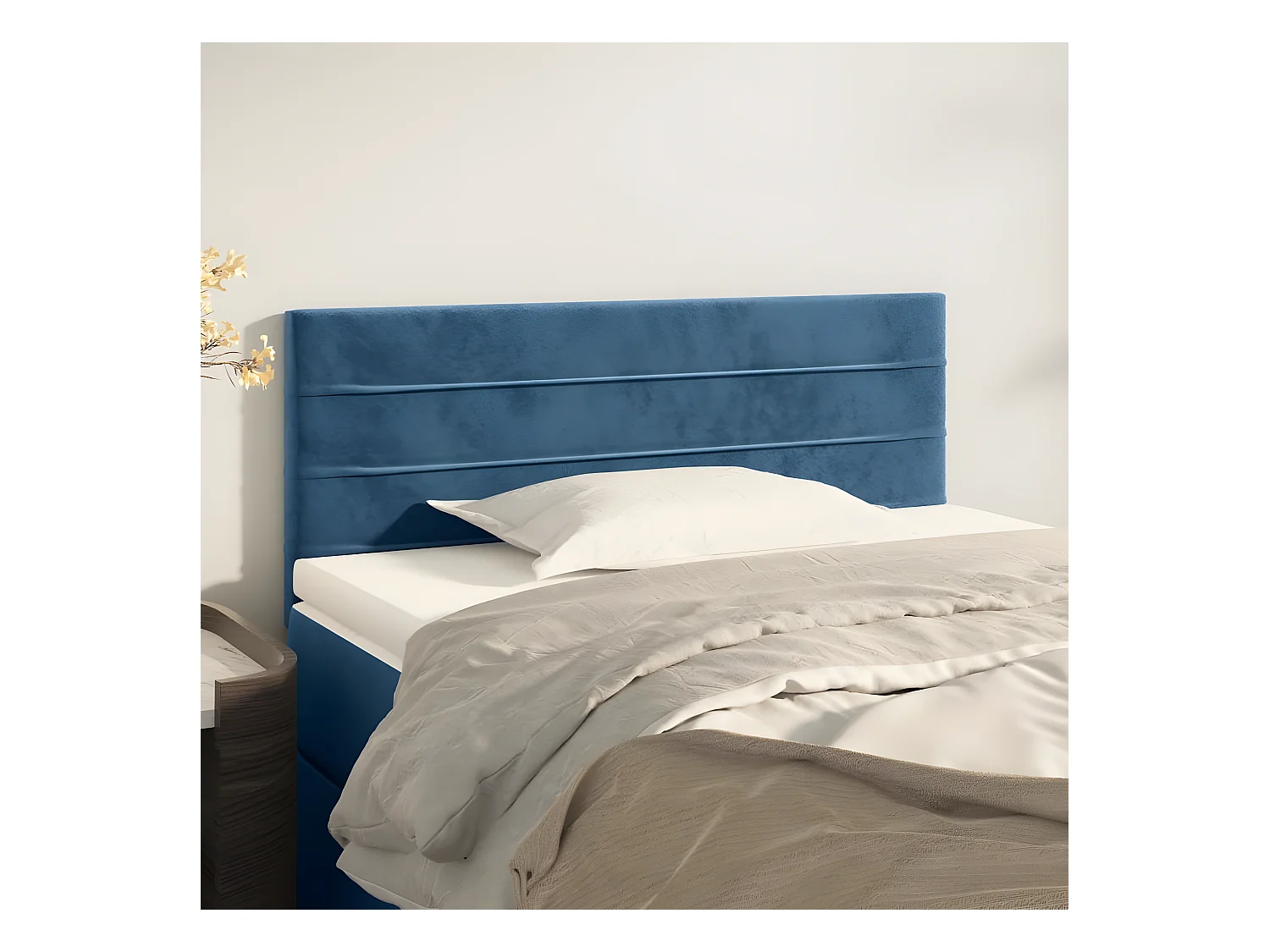 Cabeceira de cama veludo 90x5x78/88 cm azul-escuro PT503712